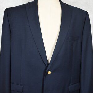 NEW Lauren by Ralph Lauren Navy Blue Wool Blazer Sport Coat 50L Gold Buttons